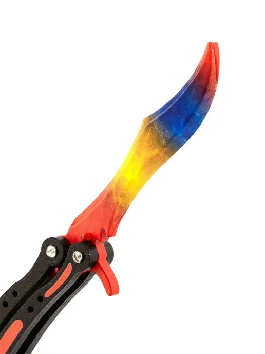 Деревянный детский игрушечный нож Бабочка (butterfly knife) Мраморный Градиент (реплика)