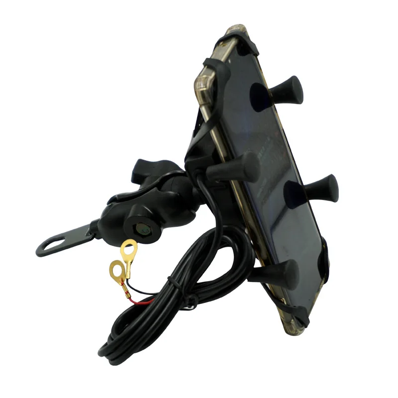 

Motorcycle mobile phone holder electric bike bicycle modification USB charger mirror holder 360 adjustable mobile phone holder