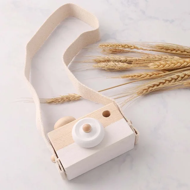 White Let's make 1 шт. детская деревянная игрушка камера модная подвеска для маленьких детей подвесная камера реквизит украшение Скандинавская подвесная деревянная камера игрушка - Цвет: White