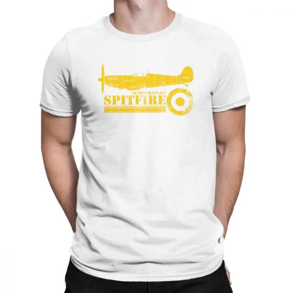Мужская футболка WW2 Battle Of Britain Fighter RAF Spitfire, хлопковая футболка с короткими рукавами и принтом - Цвет: Белый