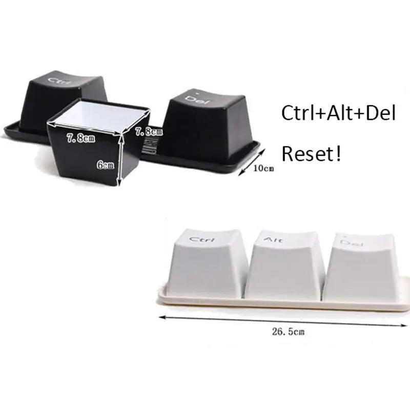 New-3Pcs/Set Novelty Creative Simple Keyboard Ctrl Alt Del Type Tea Coffee Mug Cup Container | Дом и сад