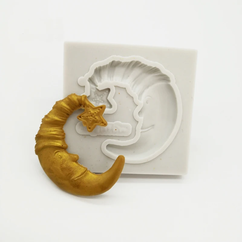Новая силиконовая форма для кетона в виде спящей Луны и звезды шоколада печенья