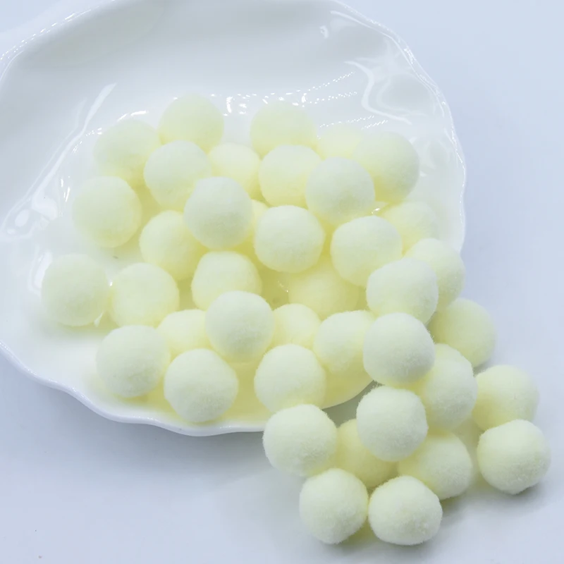 20mm 10beige 80pcs Светильник, желтый, розовый, голубой помпон, меховые шарики, сделай сам, мягкие помпоны, помпоны для рукоделия, Свадебный декор, клей на ткани, аксессуары, 8 мм до 30 мм - Цвет: 20mm 10beige 80pcs