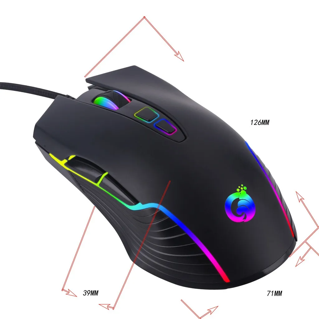 G4 USB Проводная RGB подсветка Marquee Макросъемка мышь для ноутбука Игровые мыши кабель