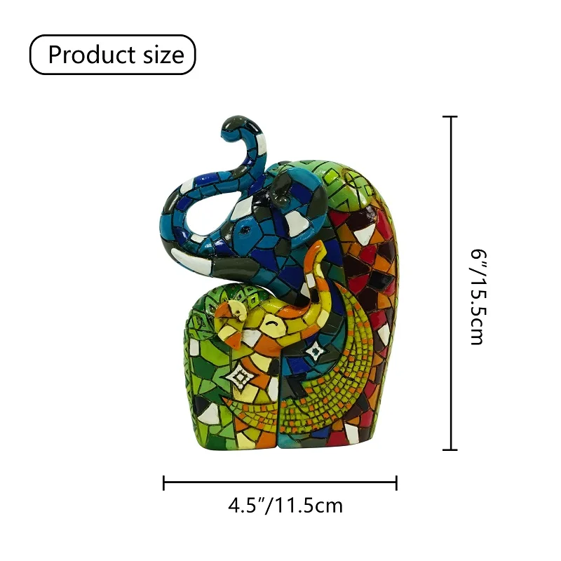 Полимерная мозаика в виде слона для украшения дома статуи животных и