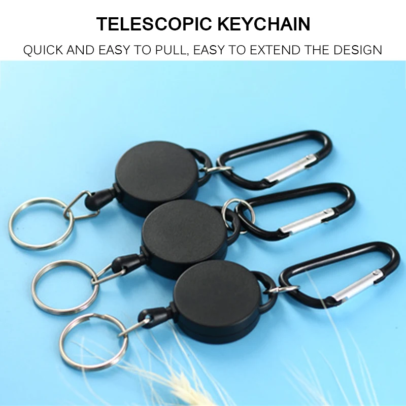 

Wire Rope Camping Telescopic Burglar Chain Key Holder Tactical Keychain Outdoor Key Ring Return Retractable Key Chain Tools
