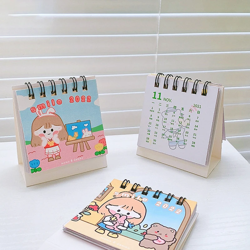 Маленький настольный Календарь 2022 милый мультяшный мини-блокнот учебный год