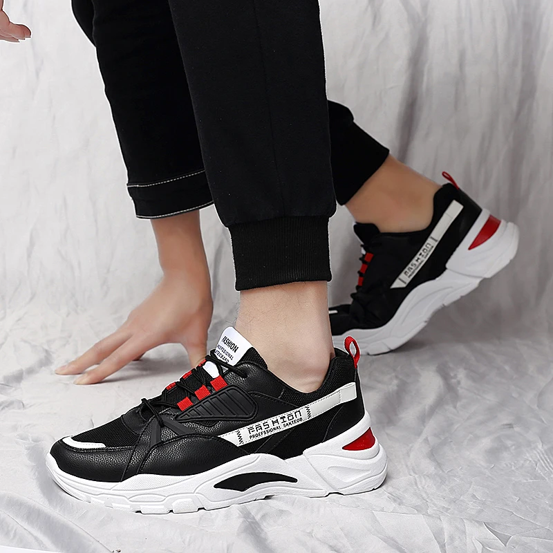 Новинка 2020 трендовые универсальные спортивные сетчатые Красные кроссовки в