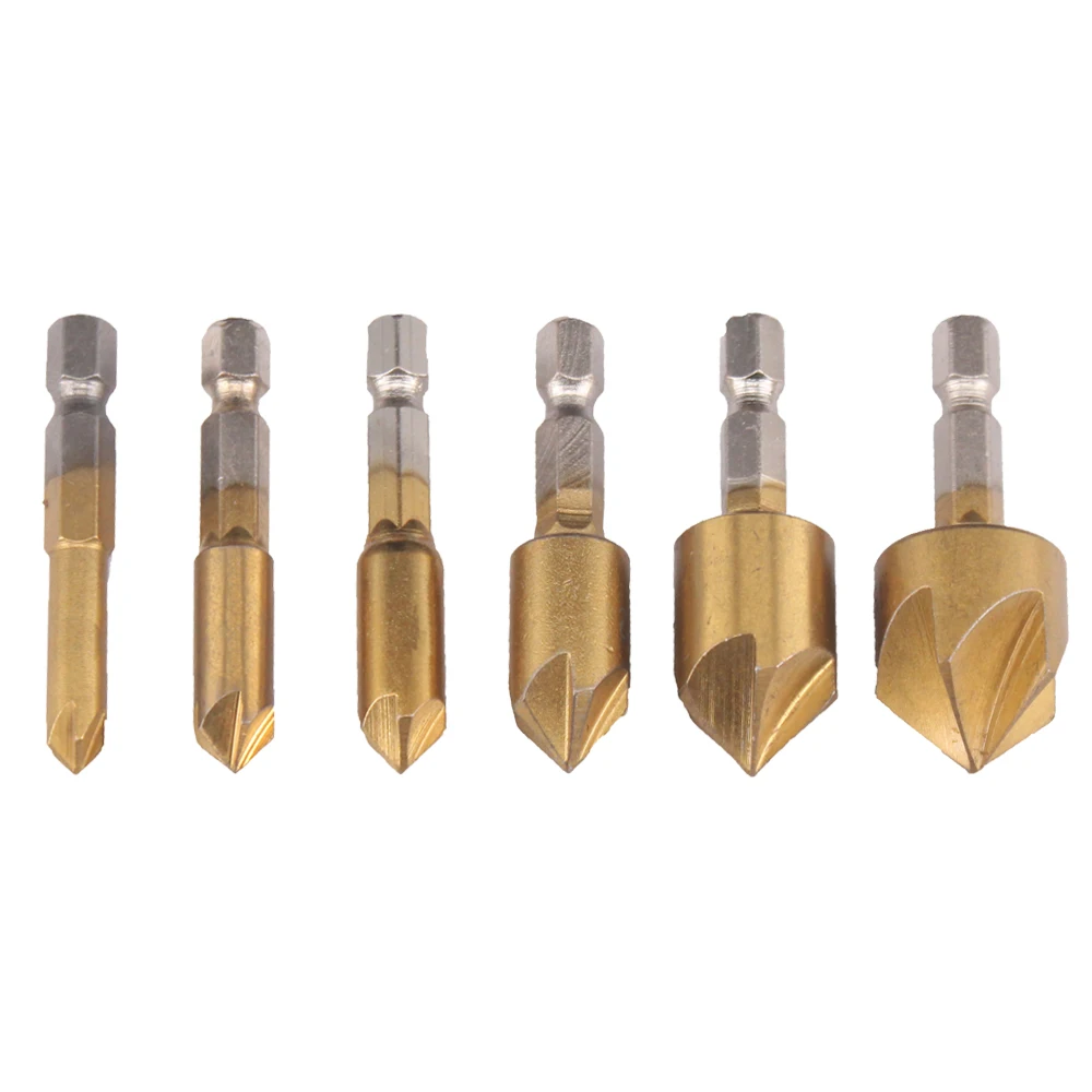 3/6 шт. сверло из быстрорежущей стали с зенкером 5 канавками сверла для снятия