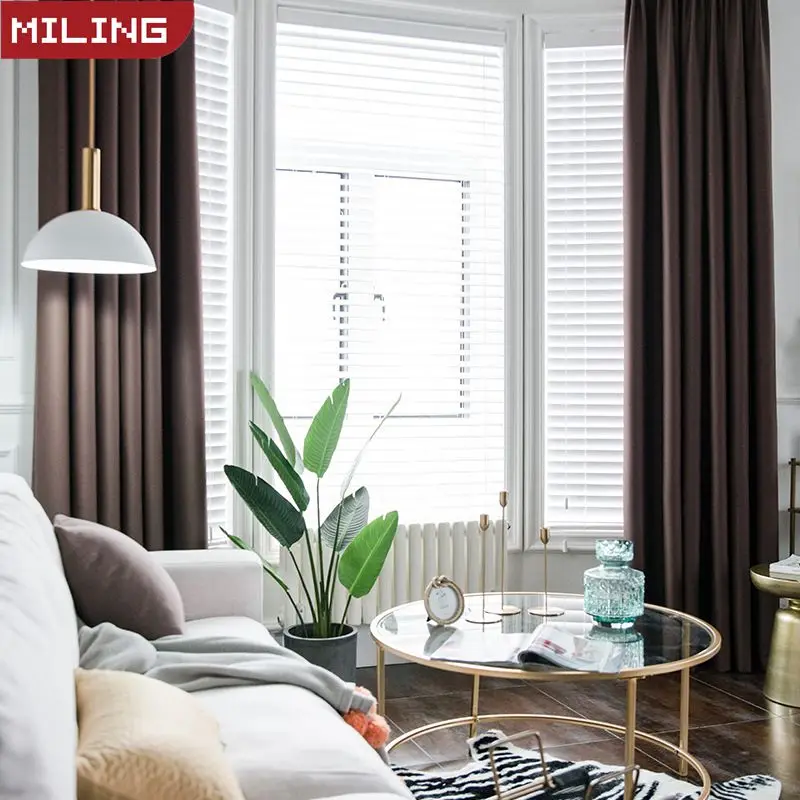 

80% Shading Modern Style Solid Color Blackout curtain for Bedroom Living Room Window Fabric Curtains Custom Made