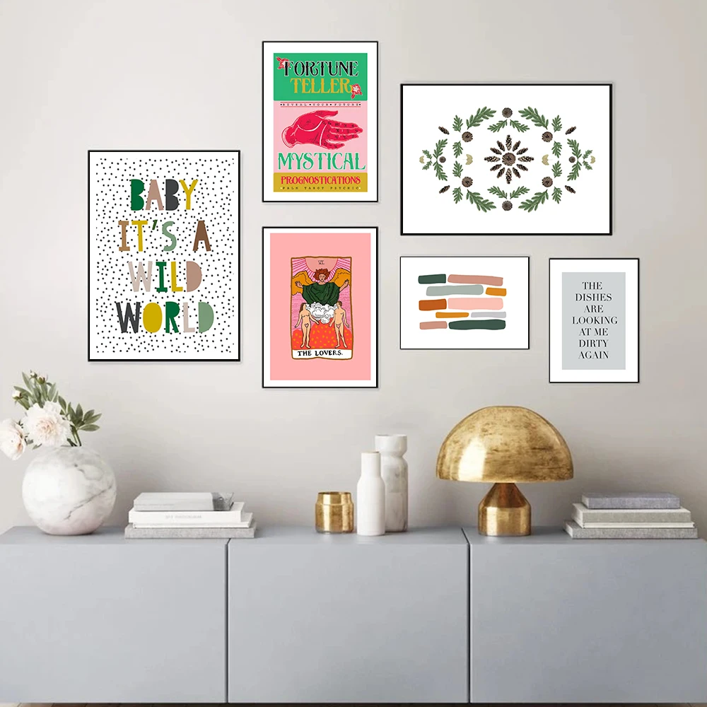 Абстрактная Радуга гадалка любителей Таро Холст Картина художественная стена с