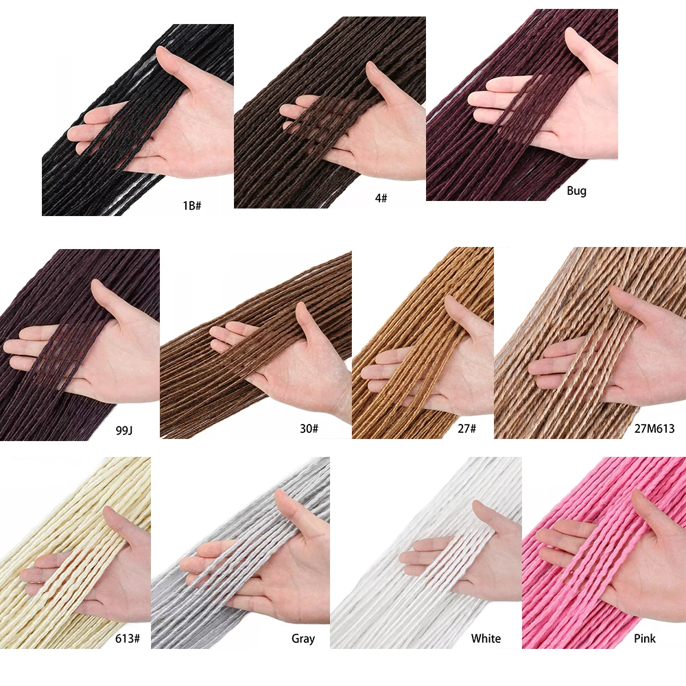 Длинные прямые дреды 22 дюйма 24 пряди удлинители волос синтетические вязаные