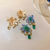 summer romantic earrings flower acrylic transparent earrings fashion gradient yellow ear clip earrings for friends as gifts