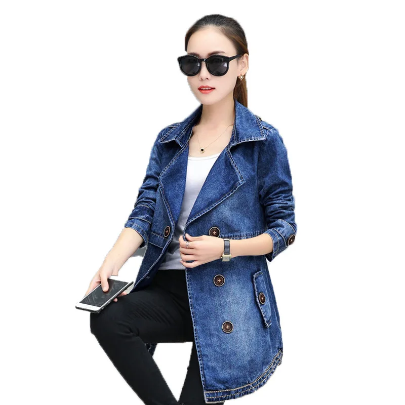 Весна осень 2019 ковбойский тренч женский приталенный топ средней длины в