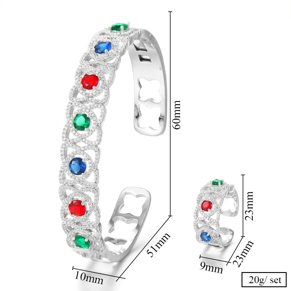 GODKI Новые Подвески 2 шт браслет кольцо набор для женщин полный микро кубическое с