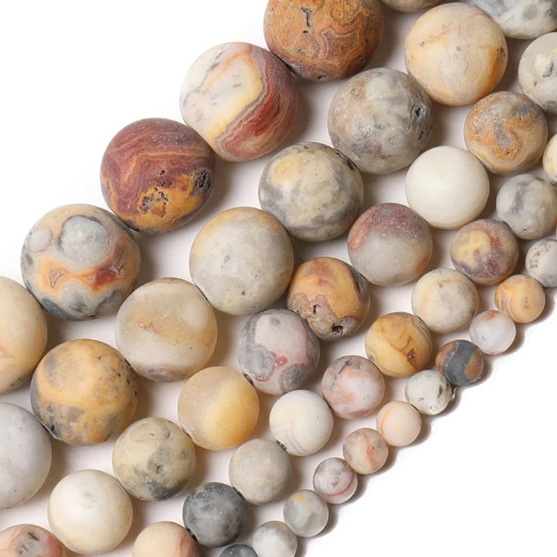 

Matte Wholesale Natural Stone Crazy Agates Stone Beads Round Loose beads For Jewelry Making Diy Bracelet 4/6/8/10/12MM