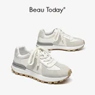 BeauTodayзамшевые туфли на платформе с круглым носком; Разноцветные Лоскутные туфли ручной работы; Женская обувь; FS29130