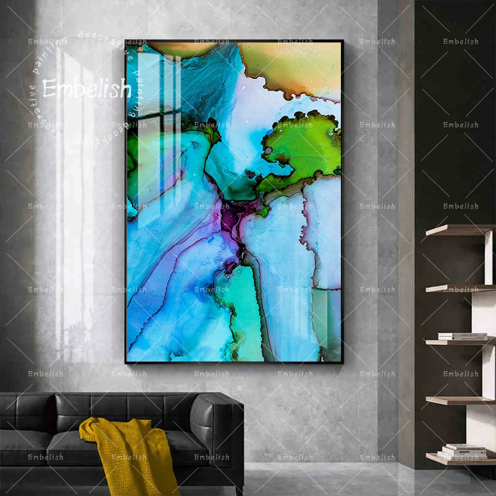 

1 Pieces Nordic Abstract Modern Home Decor Pictures For Living Room Wall Art Posters HD Spray On Canvas Paintings