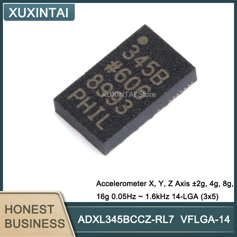 

20Pcs/Lot ADXL345BCCZ-RL7 ADXL345BCCZ Accelerometer X, Y, Z Axis ±2g, 4g, 8g, 16g 0.05Hz ~ 1.6kHz 14-LGA (3x5)