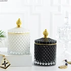 Европейская витражная банка для хранения в золотой рамке, банка для свечей для ароматерапии, роскошные ювелирные изделия, ватные тампоны, коробка для ароматерапии, домашняя бутылка для ароматерапии