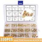 330 шт.компл. M2 M3 M4 M5 внутренняя резьба рифленые гайки латунные резьбовые вставки круглые литье под давлением рифленые гайки набор в ассортименте