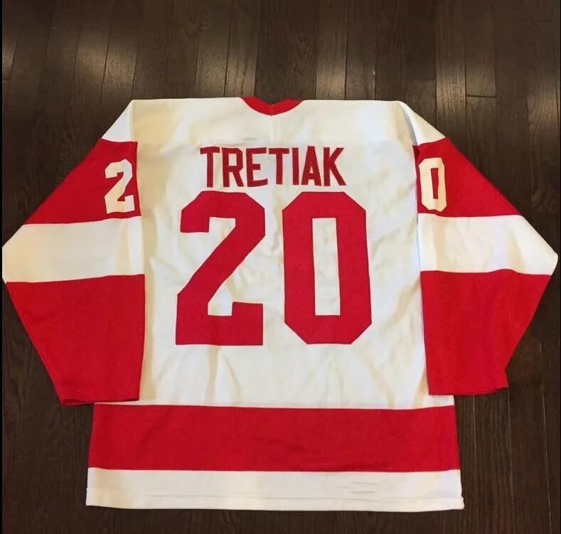 

Vladislav Tretiak #20 CCCP 1980 Russian team Ice Hockey Jersey Mens Embroidery Stitched Customize any number and name Jerseys