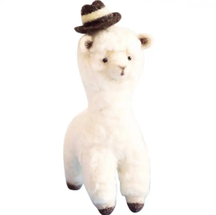 

Alpacas in top hats wool needlepoint kit wool felt needle felting decoration craft needlecraft DIY ha