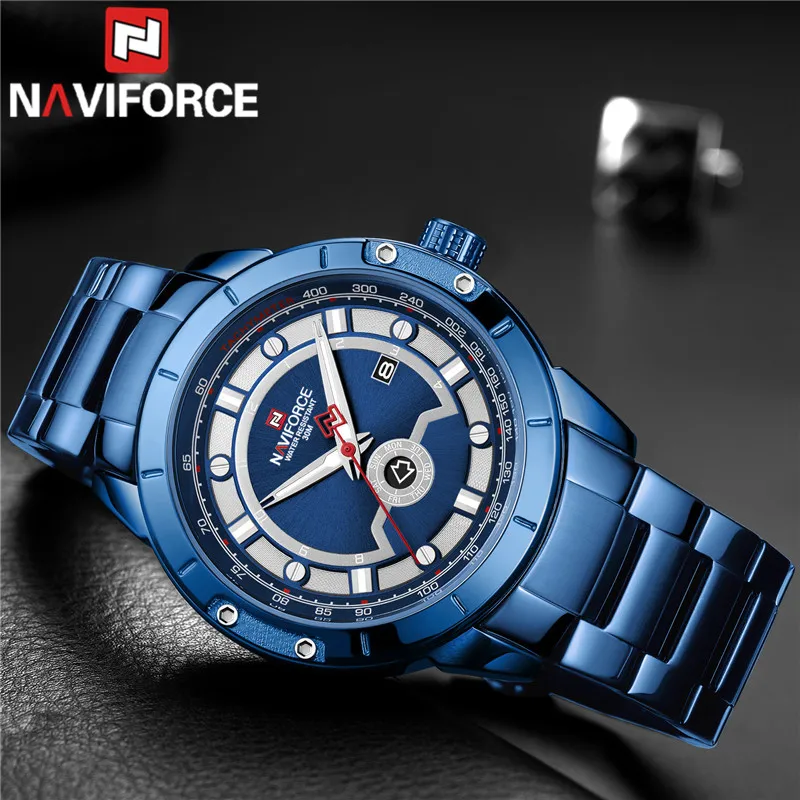 NAVIFORCE мужские часы спортивные водонепроницаемые Лидирующий бренд Роскошные