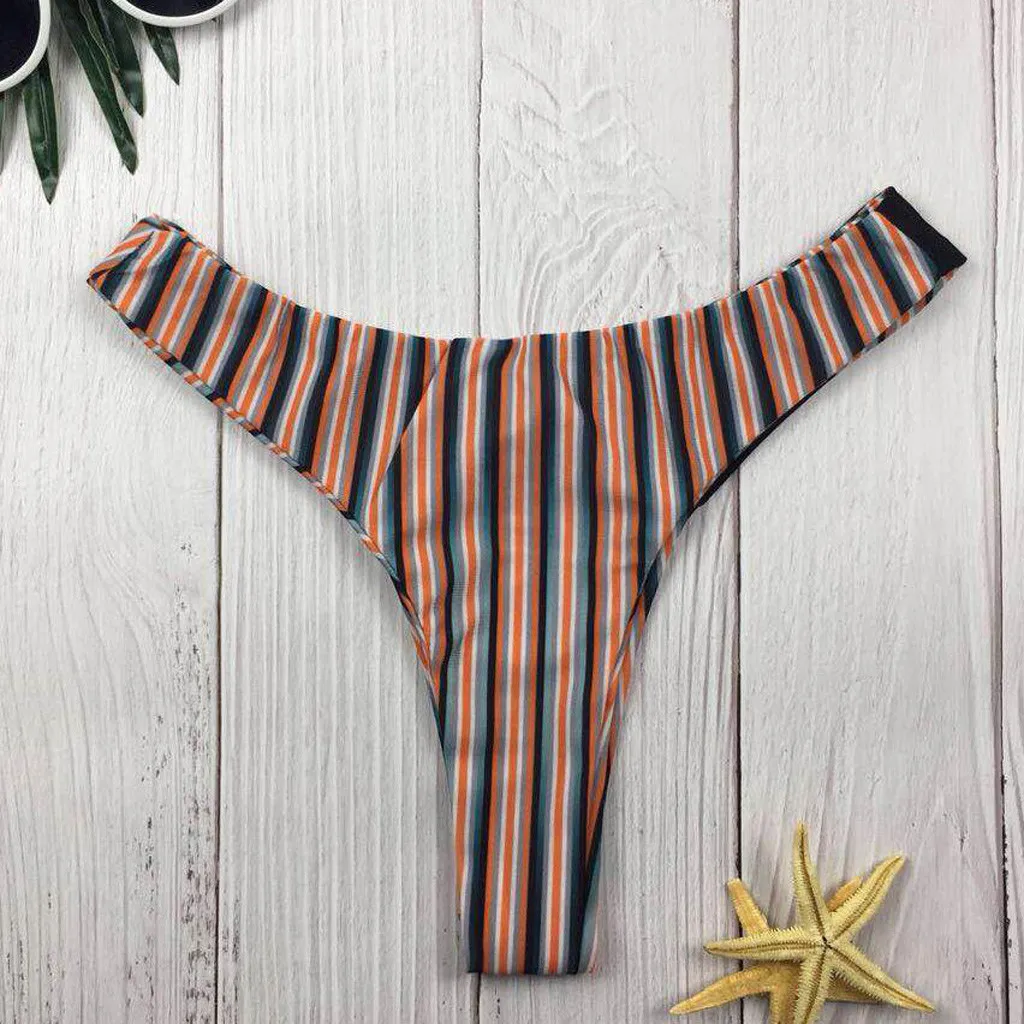 Лоскутное женское сексуальное бикини танга плавки шорты нижняя часть купального