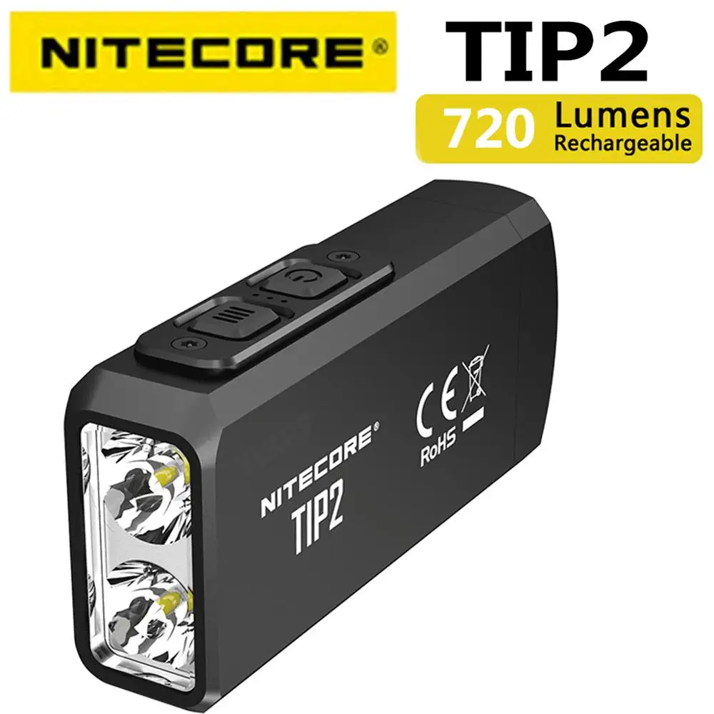 100% Оригинальный мини светильник NITECORE TIP2 CREE XP G3 S3 720 люмен USB Перезаряжаемый брелок