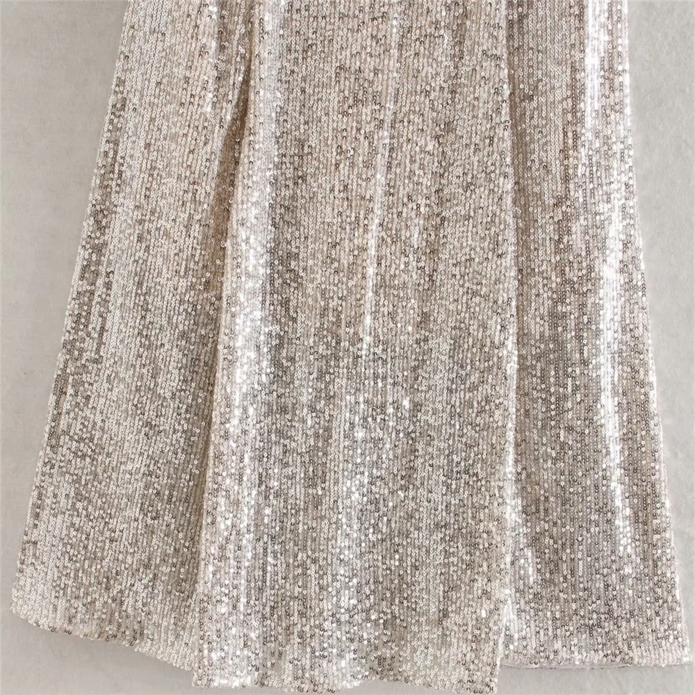 Женская вечерняя юбка с блестками модная длинная для встреч весна 2020|Женские