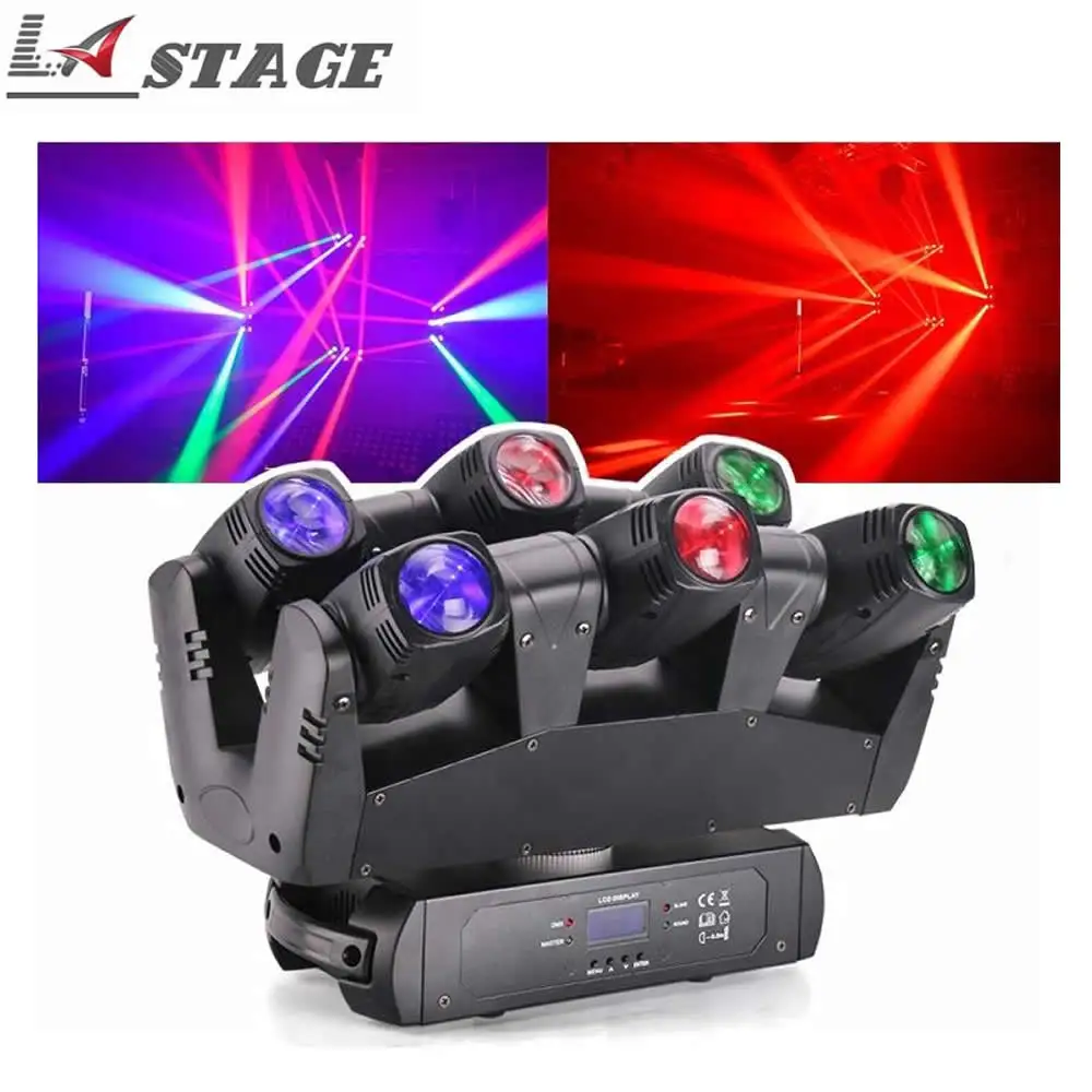 

DJ Lights Six Eyes Mini Spiders Moving Heads 6pcs 10W RGBW LED Stage Sharpy Beam Moving Head Light For Disco Home Party