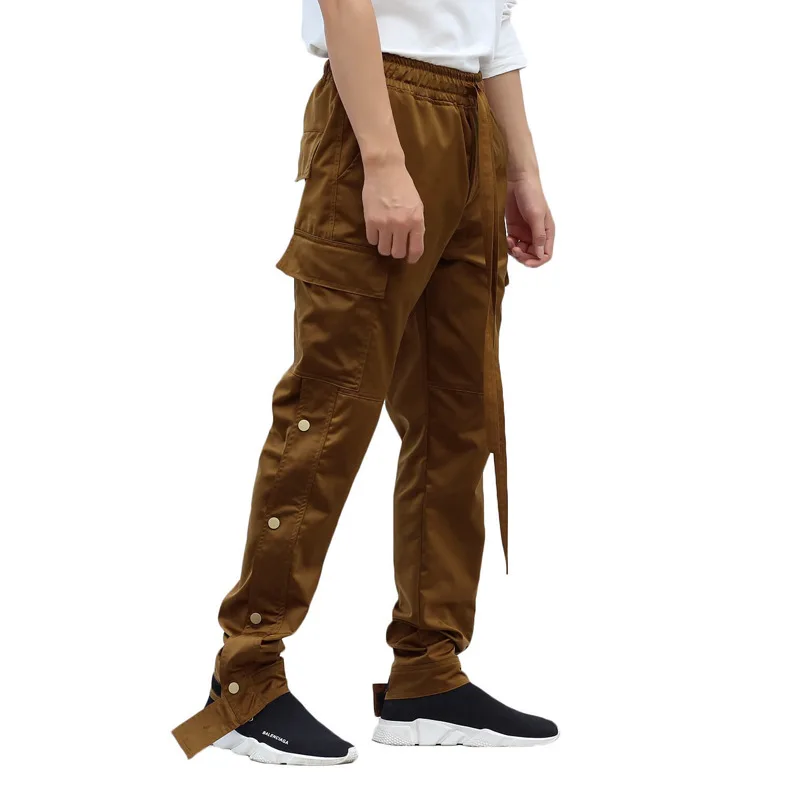 

Pants Men Joggers Streetwear Hip Hop Harajuku Track Cargo Pants Side Striped Button Sweatpants Casual Mens Trousers