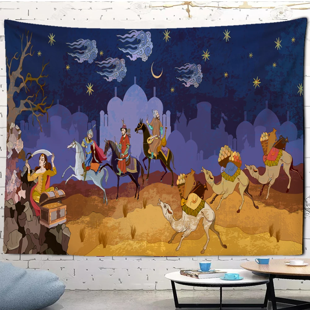 Индийский верблюд абстрактный узор война гобелен настенный Настенный Ковер