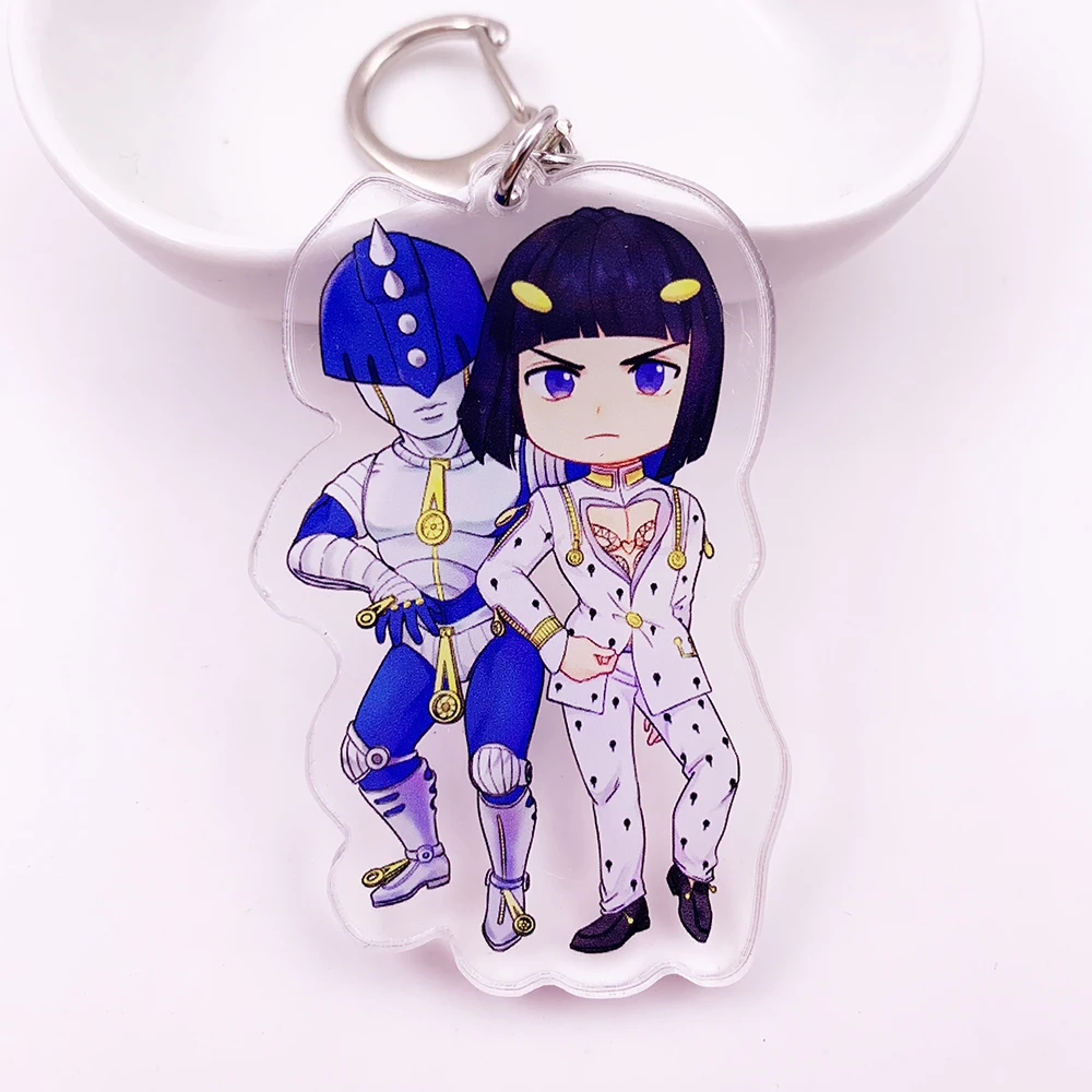 Аниме Jojos Необычные Приключения брелок Двусторонняя фигурка Kujo Jotaro Кира Yoshikage Цезарь акриловый брелок Коллекция подарок - Цвет: K0018-10