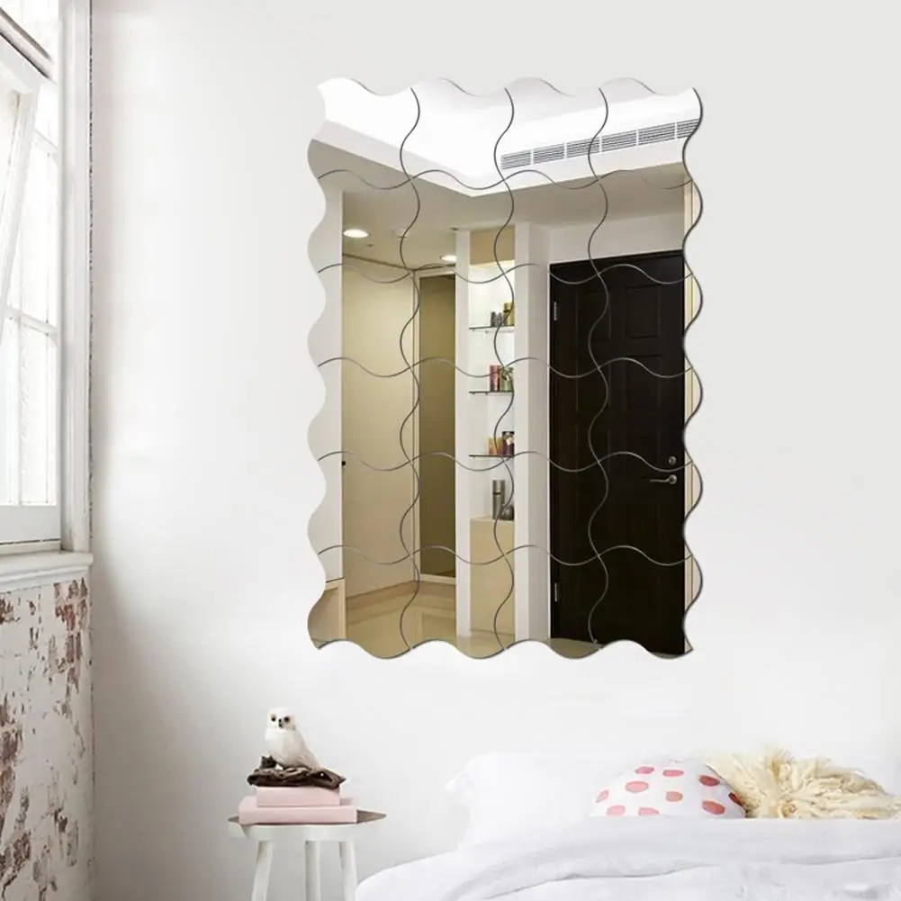 1/24 шт Изогнутые акриловые зеркальные настенные наклейки на стены искусства