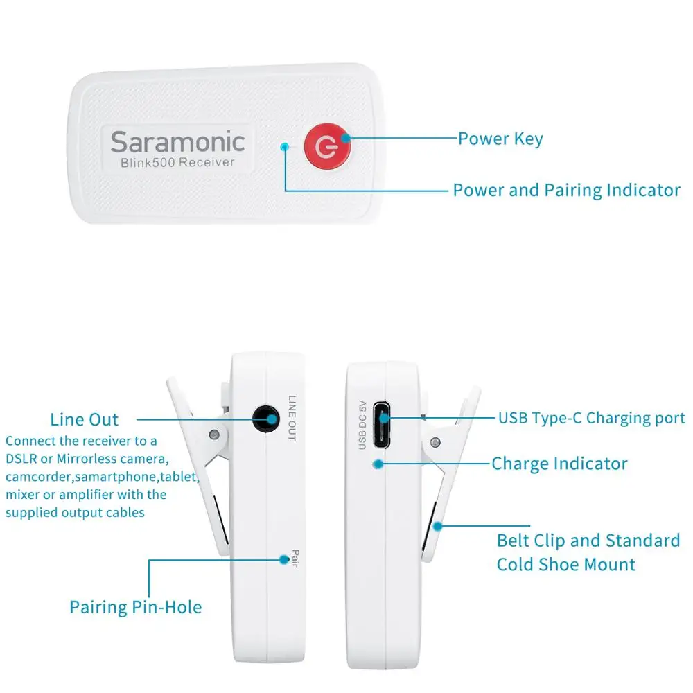 Беспроводная микрофонная система Saramonic Blink500 B1W/B2W 2 4 ГГц 6 часов работы|Микрофоны| |