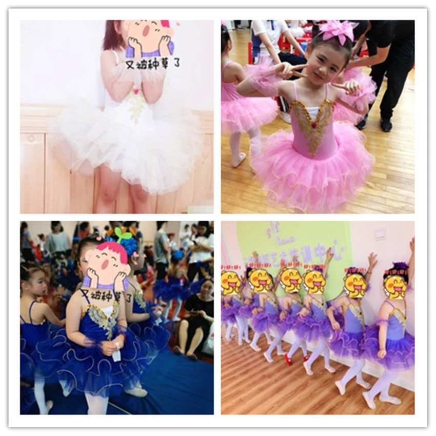 

Children Gymnastics Leotard for Girls Ballet Dress Tutu Swan Lake Dance Costume Kid Ballerina Professional Stage Party Dancewear