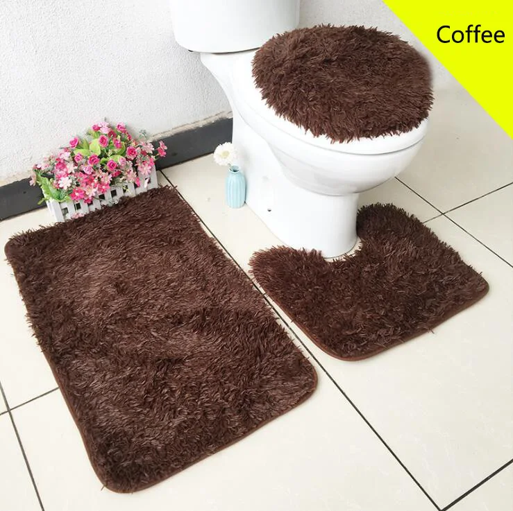 Online Set Di 3 Pezzi Coprisedili Per Wc Per Tappetino Da Bagno Tappeto Antiscivolo Tappetino Da Bagno In Peluche Set Di Tappetini Per Wc Ecologici Tappetino Per Wc