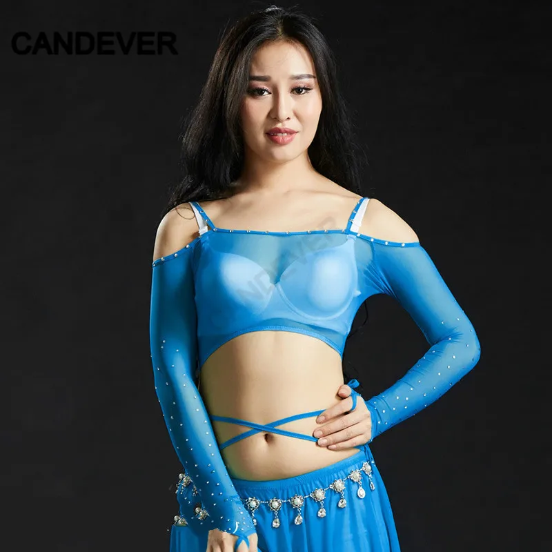 Сексуальная сетчатая танцевальная одежда для взрослых с блестками и кристаллами