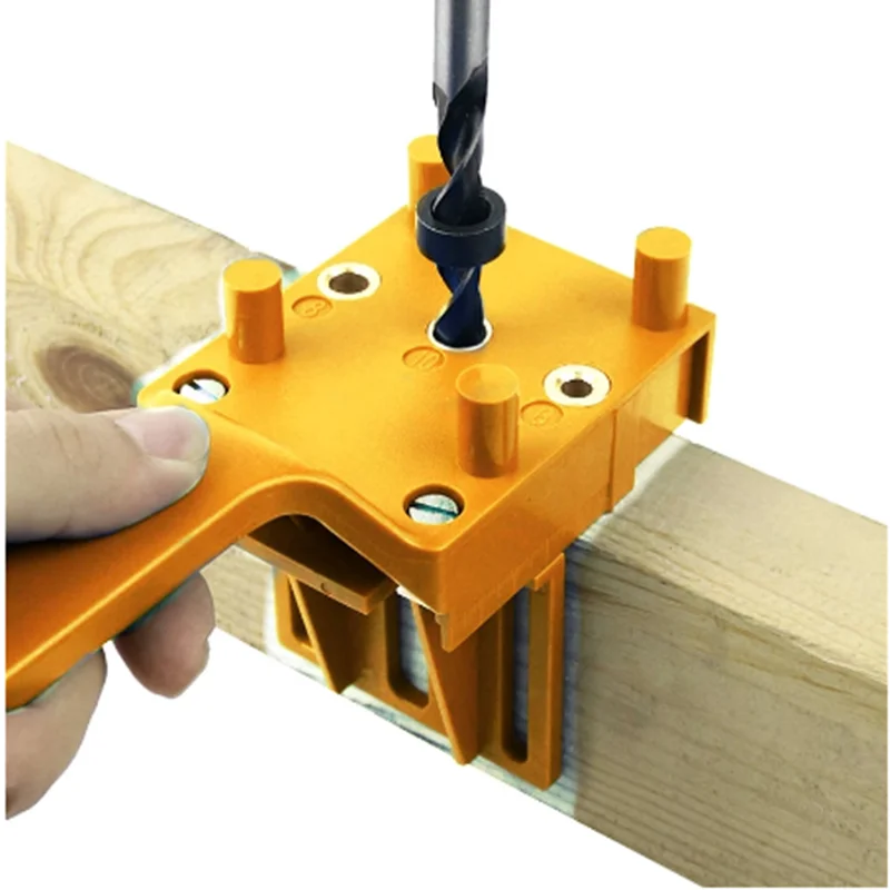 

Quick Wood Doweling Jig ABS Plastic Handheld Pocket Hole Jig System 6/8/10mm Drill Bit Hole Puncher for Carpentry Dowel Joints