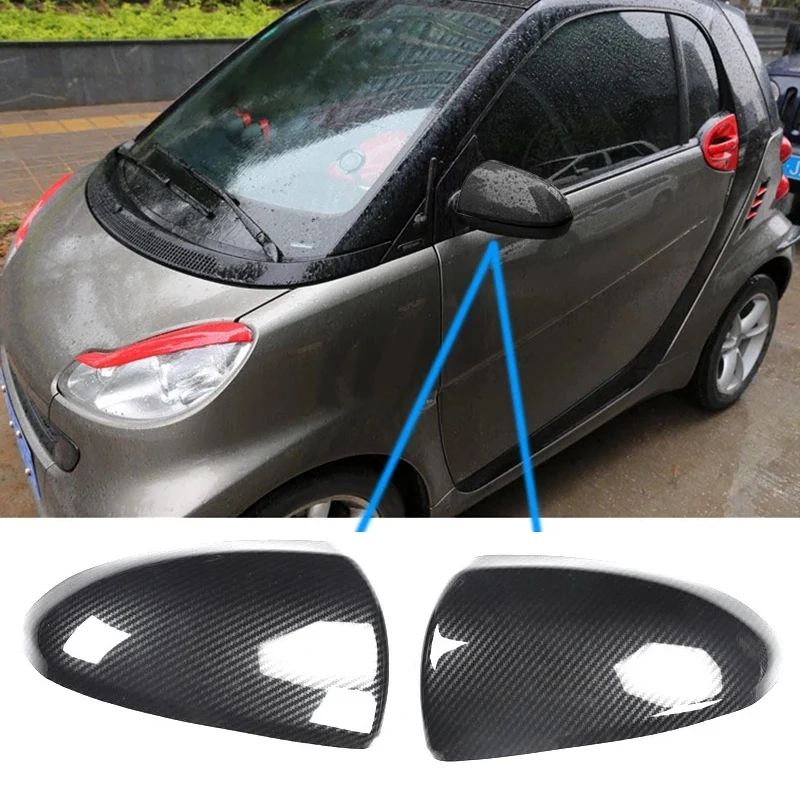 

Carbon Fiber Car Rearview Mirror Cover Mirror Shell Accessories for Smart Fortwo 451 2008-2014