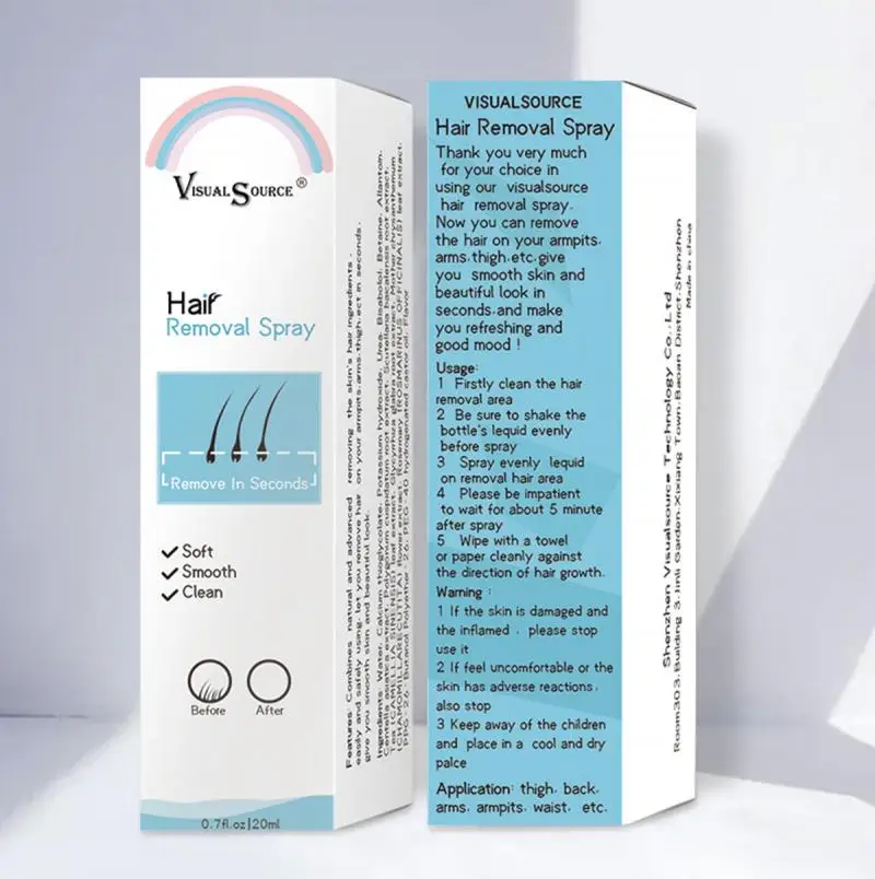 

20ml Hair Removal Cream Spray Face Body Hair Depilatory Beard Bikini Legs Armpit Natural Painless Hair Remover Spray TSLM2