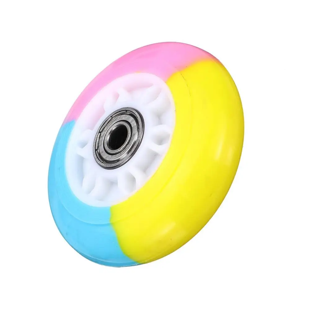 Многоцветный 120mm LED Flash Light Up Scooter Wheel Flash Wheel for Scooter Inline Skates 2 ABED-7 Bearing - Цвет: Многоцветный