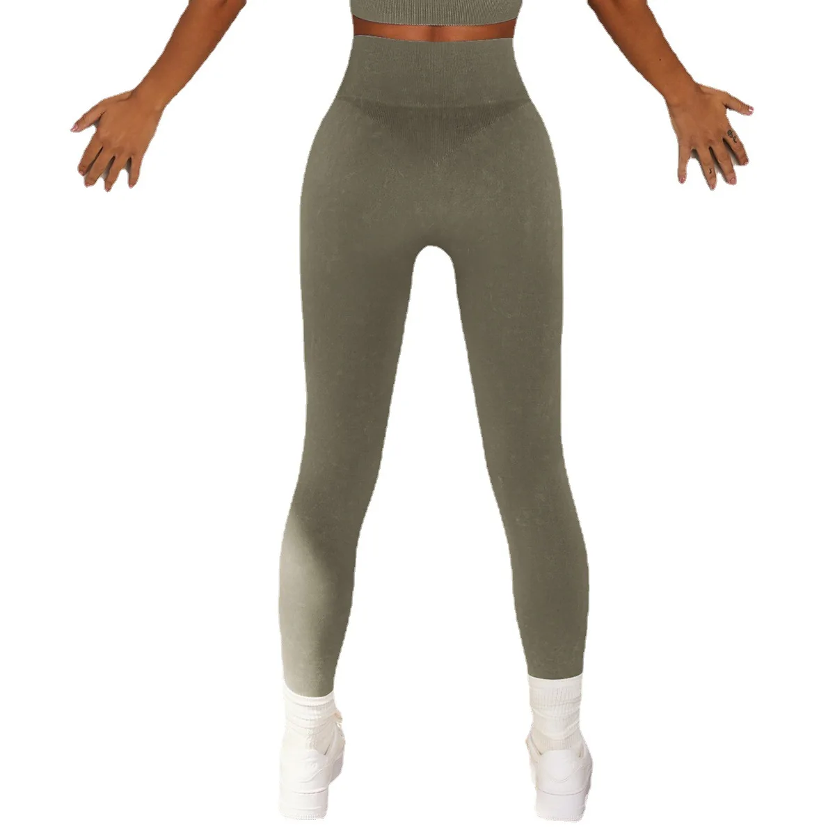 Seamless Yoga Leggings Washed Elastic Tight Fitness Pants Trousers for Women's Sports Running Quick-drying Fitness Pants