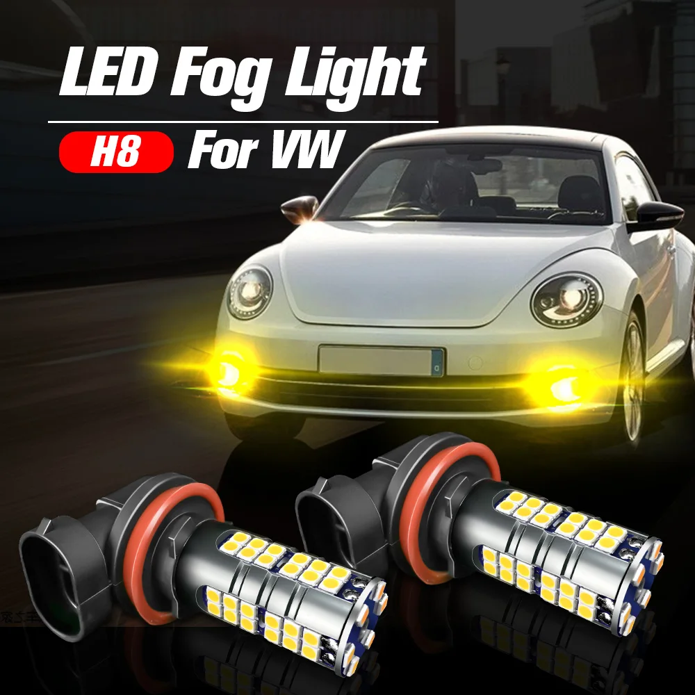 

2pcs LED Fog Light Blub H8 Lamp Canbus No Error For Beetle Jetta 4 mk4 Passat B7 B8 GTI CC Tiguan Atlas Polo 6R 9N 6C 5