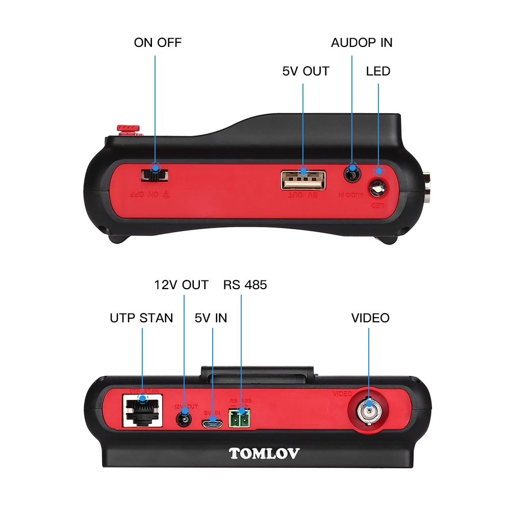 5 'Ɗ в 1 TVI CVI AHD CVBS CCTV камера тест er монитор безопасности 8MP HD 1080P портативный