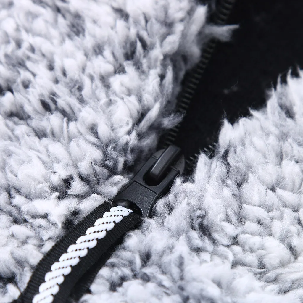 Женская теплая пушистая зимняя однотонная повседневная толстовка на молнии