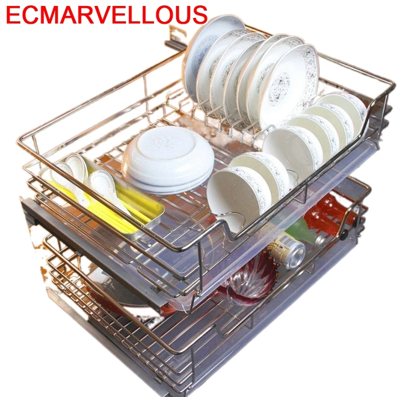Platos And Organisadores Para Armario De Cosina Органайзер из нержавеющей стали Cozinha Cocina корзина для