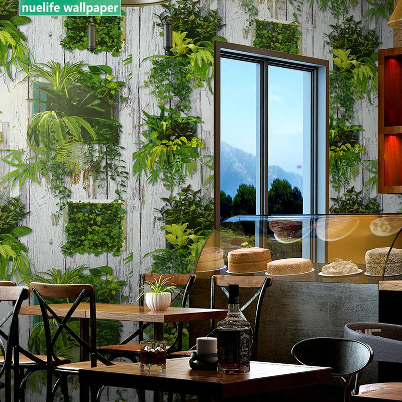 Цветочный узор бонсай обои диван деревенский стиль ресторан бар гостиная